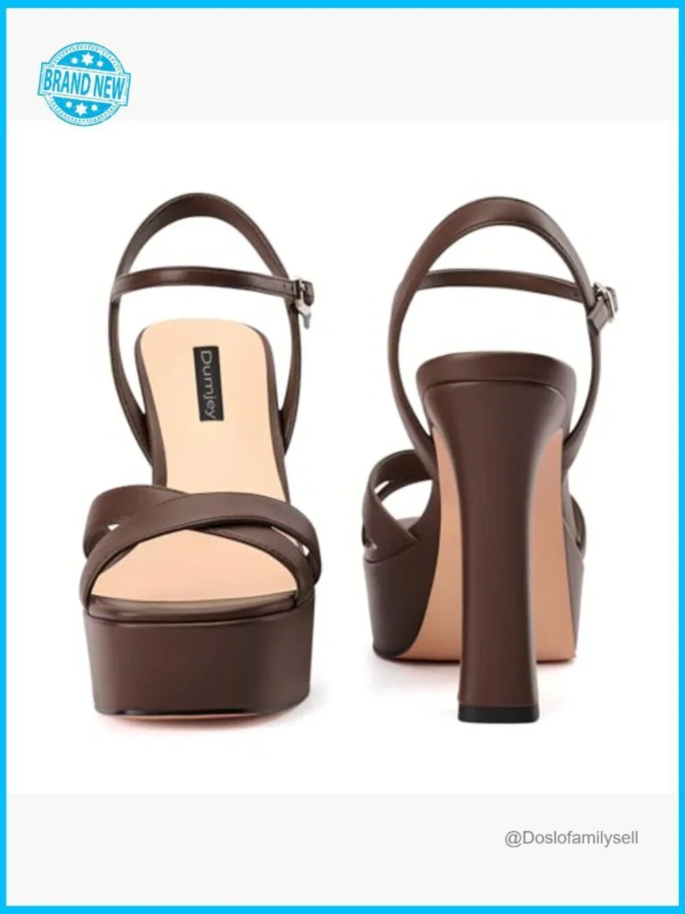 Chunky Platform Heeled Sandals Open Toe Ankle Strap Dress Shoes Wedding Work